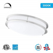 LED Double Ring 12in. Flush Mount - 14 Watt - Dimmable - 3000K - 1100